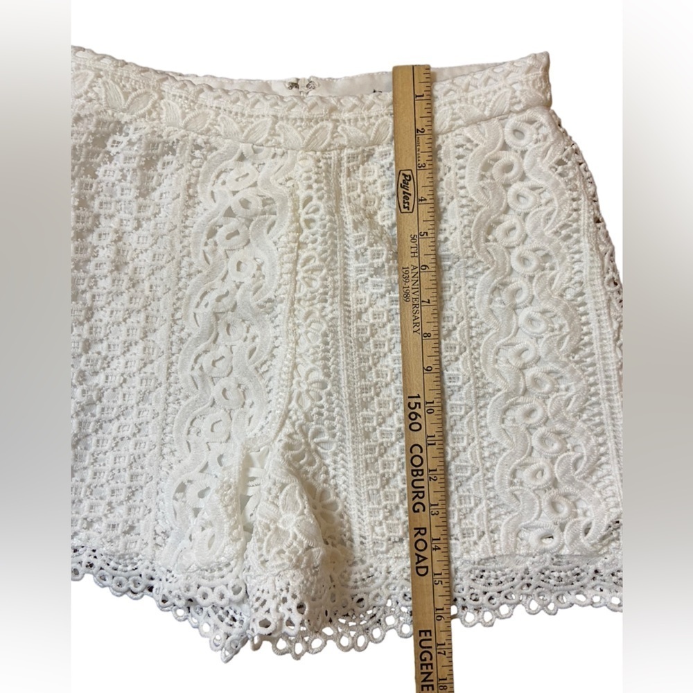 White Embroidered Lined Shorts - Picture 8 of 10